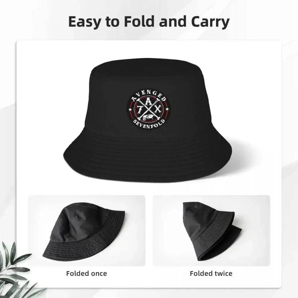 Vintage Logo AX Bucket Hat for Summer Vocation Skeleton Death Metal Bob Hat Hip Hop Lightweight for Camping Getaway Headwear
