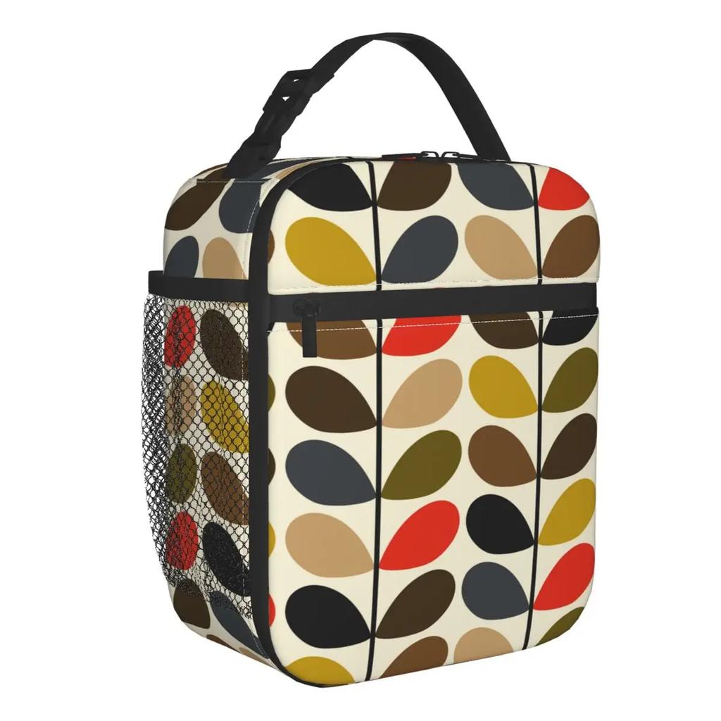 Abstract Flowers Orla Kiely Portable Lunch Box Leakproof Scandinavian Style Thermal Cooler Food Insulated Lunch Bag Kids School