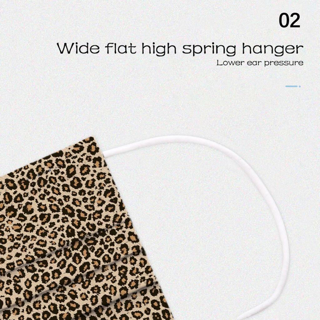 Adult Three-Layer Disposable Dust-Proof Protective Leopard Print Mask