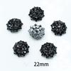 5 Stück Blume Kralle Strassknopf Glitzer Kristall Schwarze Glasperlen Dekorative Ziersteine 22mm Druckknopf