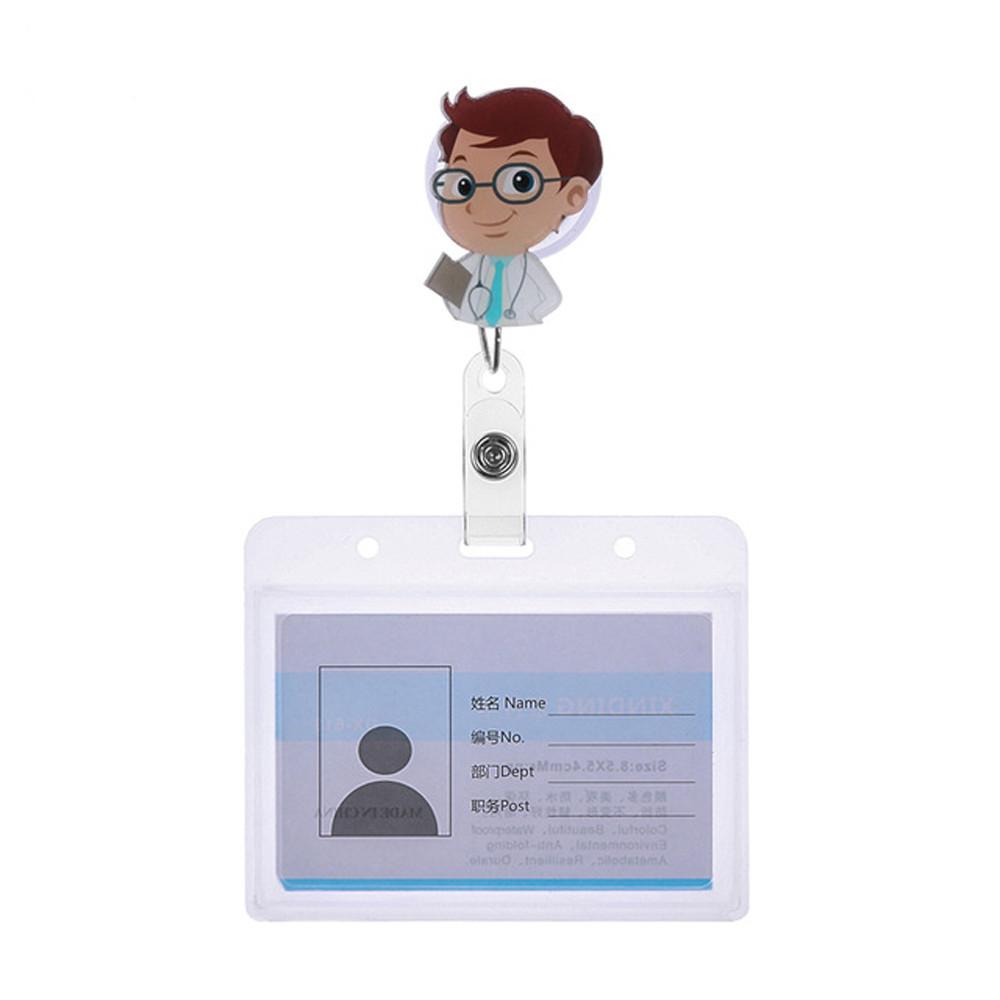 Badge Holder Clip ID Card Aluminum Name Card Holder Retractable Badge ID Badge Holder Nurse Doctor