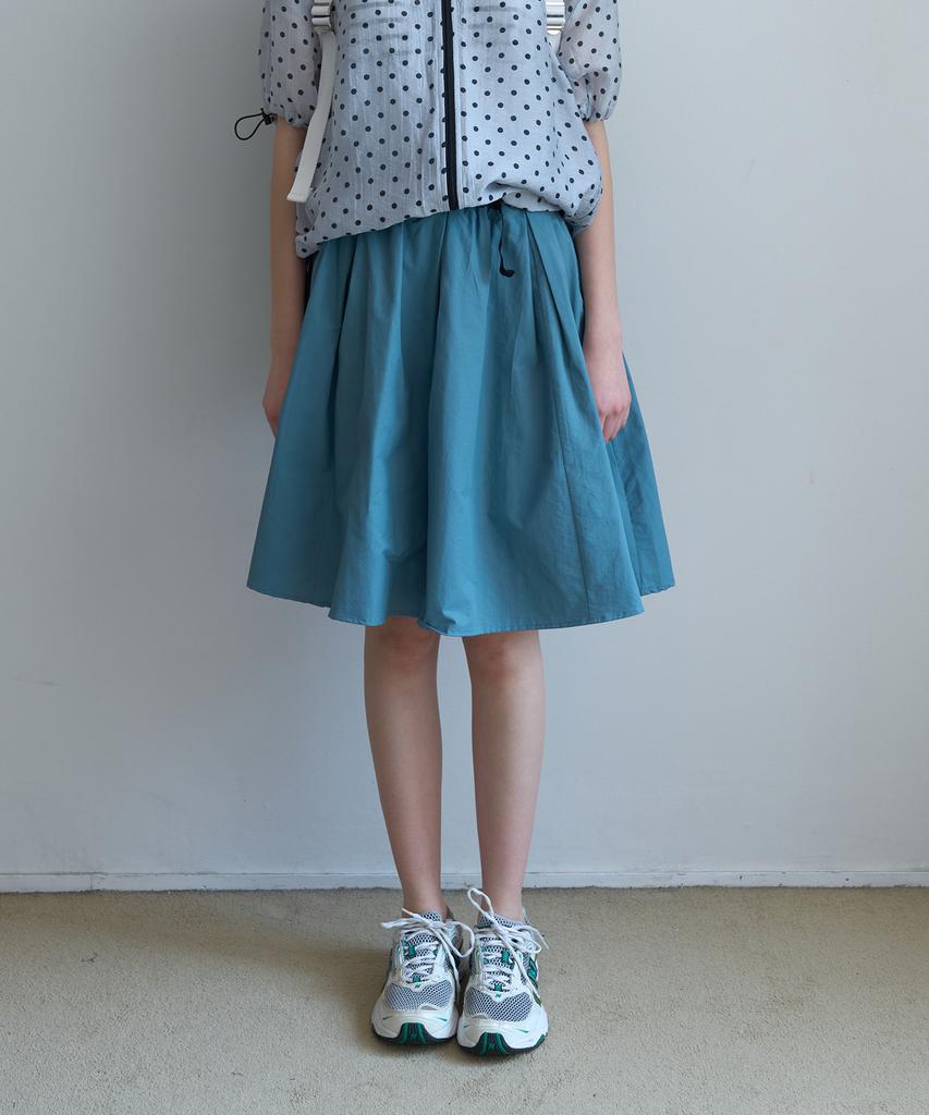Nokeontencheu 75. Belted Midi Skirt _ Blue Green
