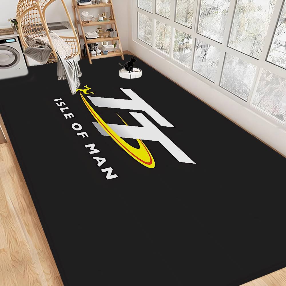 Tappetino da Pavimento per Moto I-Isle Of Man TT Stile INS Morbido per Pavimento Camera da Letto Casa Lavanderia Antiscivolo Tappeti per la Casa