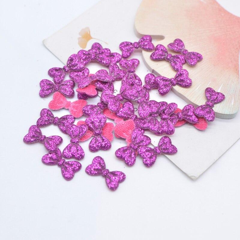 Wholesale 1000Pcs 15*9mm Glitter Leather Padded Bow Tie Appliques for DIY Crafts Hat Patches Headwear Hairpin Decor Accessories