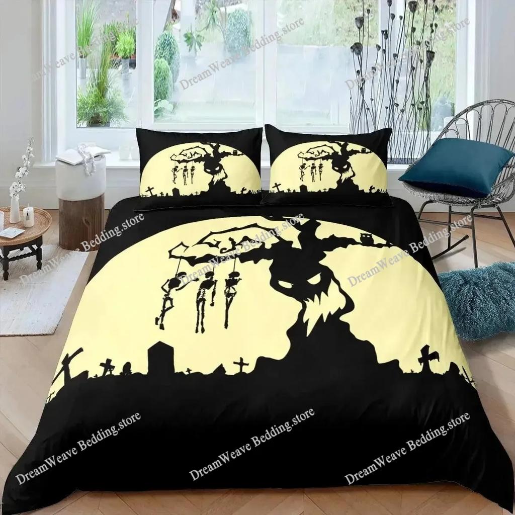 Copripiumino Stampato 3D Motivo Vampiro Volante di Halloween Copripiumini Per Bambini Set Biancheria da Letto Singolo Twin Queen King Tessile per la Casa