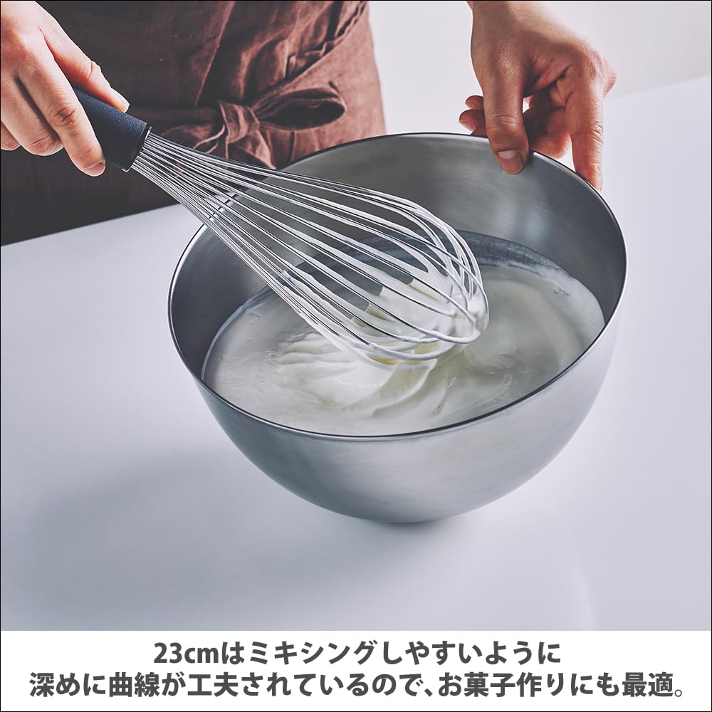 Yanagi Sori 3-teiliges Schüsselset: 23cm Edelstahlschüssel, 23cm Lochsieb und Schneewittchen-Geschirrtuch