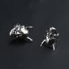 Biker Punk Schmuck Persönlichkeit Silberbeschichtet Gotischer Gehörnter Dämon Baby Ohrstecker Teufel Totenkopf Ohrstecker für Männer Frauen
