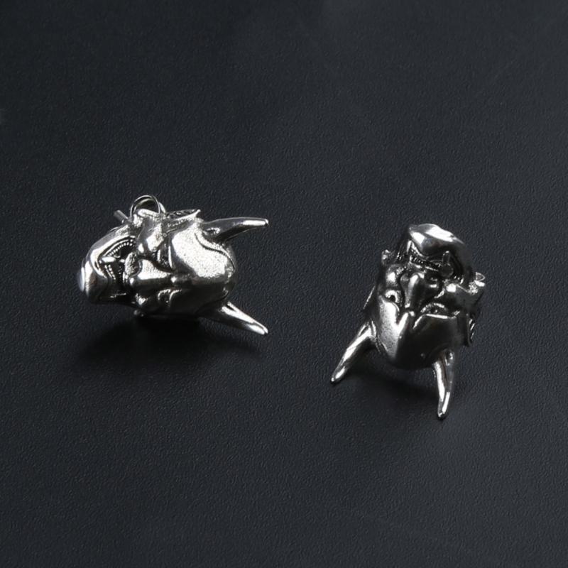 Biker Punk Schmuck Persönlichkeit Silberbeschichtet Gotischer Gehörnter Dämon Baby Ohrstecker Teufel Totenkopf Ohrstecker für Männer Frauen