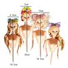 Cake Topper for Doll Long Curly Hair Big Eyes Plug Stake Cake Decor Random Style for Kids Girl Birthday Party Cakes Deco