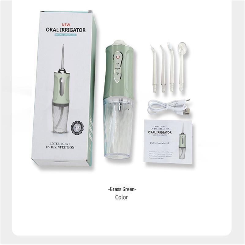 Smart Waterproof Electric Water Flosser for Fresh Breath, Portable Teeth Cleaner with Purple Light