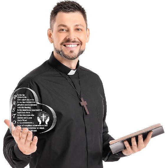Acrylic Pirational Gifts for Pilot Pastor Prayer Men Friends Christian Motivational Desk Decoration Birthday Encouragement for Home(Pastor Gifts)