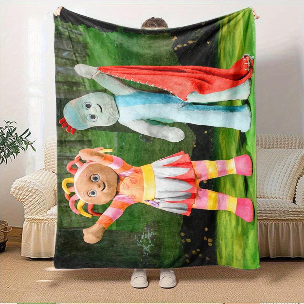 1pc Flannel Throw Blanket, Upsy Daisy,Iggle Piggle,In the Night GardenPattern Printed Blanket, Warm Cozy Soft Blanket For Couch Bed Sofa Car 150x180cm