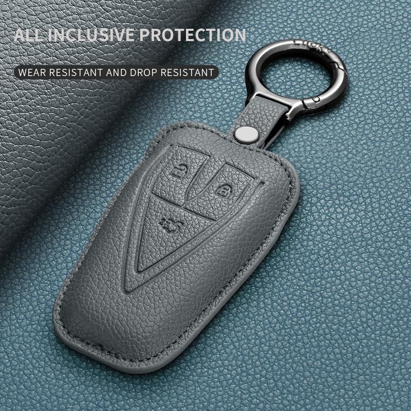 Leather Car Remote Key Case Cover Shell Protector Fob For Changan UNIT UNIK CS35PLUS CS55 PLUS CS75 PLUS Oshan X7 X5 Accessories