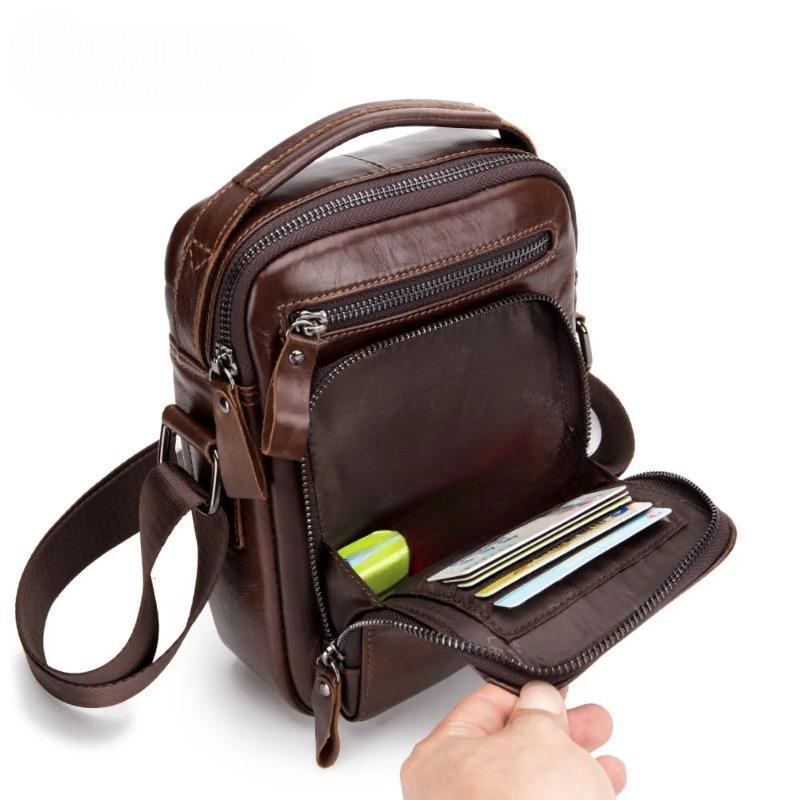 Genuine Leather Men Messenger Bag Male Small Man Fashion Crossbody Shoulder Bags Men's Travel New Handbags