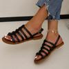 Women Sandals Summer Hollow Out Roman Shoes 2026 Gladiator Open Toe Beach Flats Plus Size Sandals Ladies Sandalias De Mujer