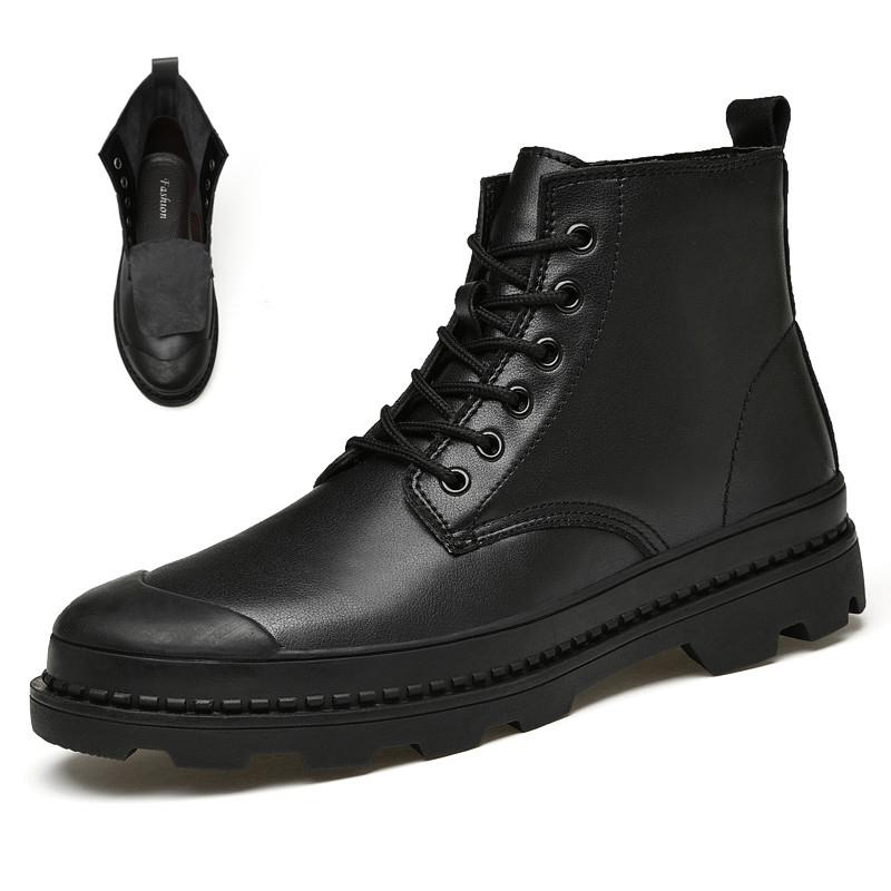 Classic Men'S Boots Zapatos De Hombre Warm Men Boots Winter Fashion Shoes Men Design Leather Comfy Motorcycle Boots Big Size 47