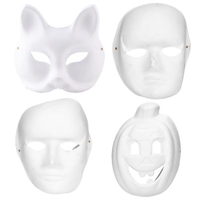  Pcs White Mask Adult Blank  Drawing Mask Halloween Costume Party Accessory