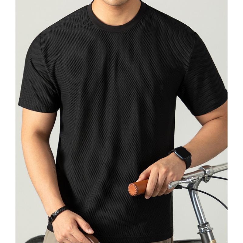 Men Breathable Mesh Quick Dry Short Sleeve Outdoor Fitness Cool Sports T Shirt