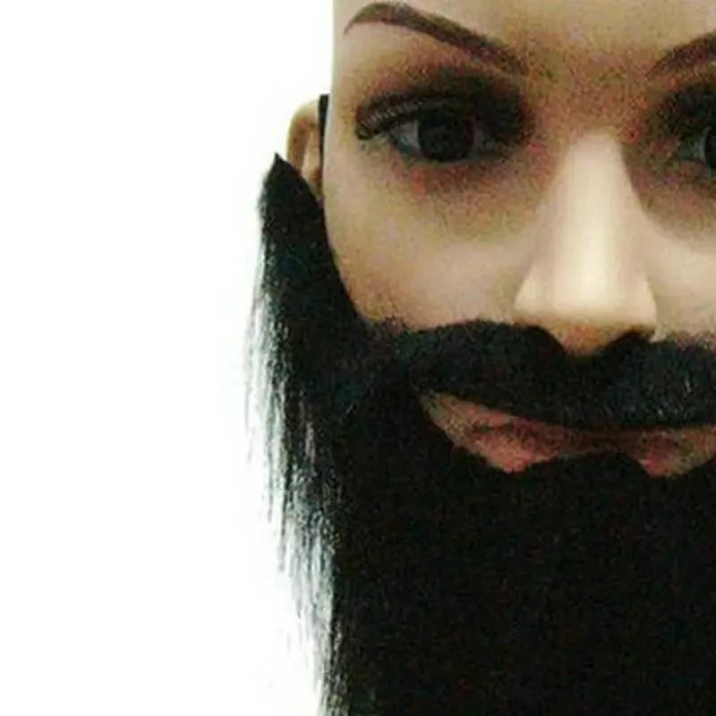 New Long Fake Beard Mustache Party Halloween Decoration Festival Supplies Male Men U Shape Artificial Beard Party Favors