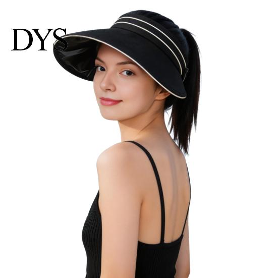 Stylish Commuting Sun Hat Women with Ponytail Hole, Wide Brim Floppy Foldable for Hat, UV Protection Summer Beach Vacation Hiking