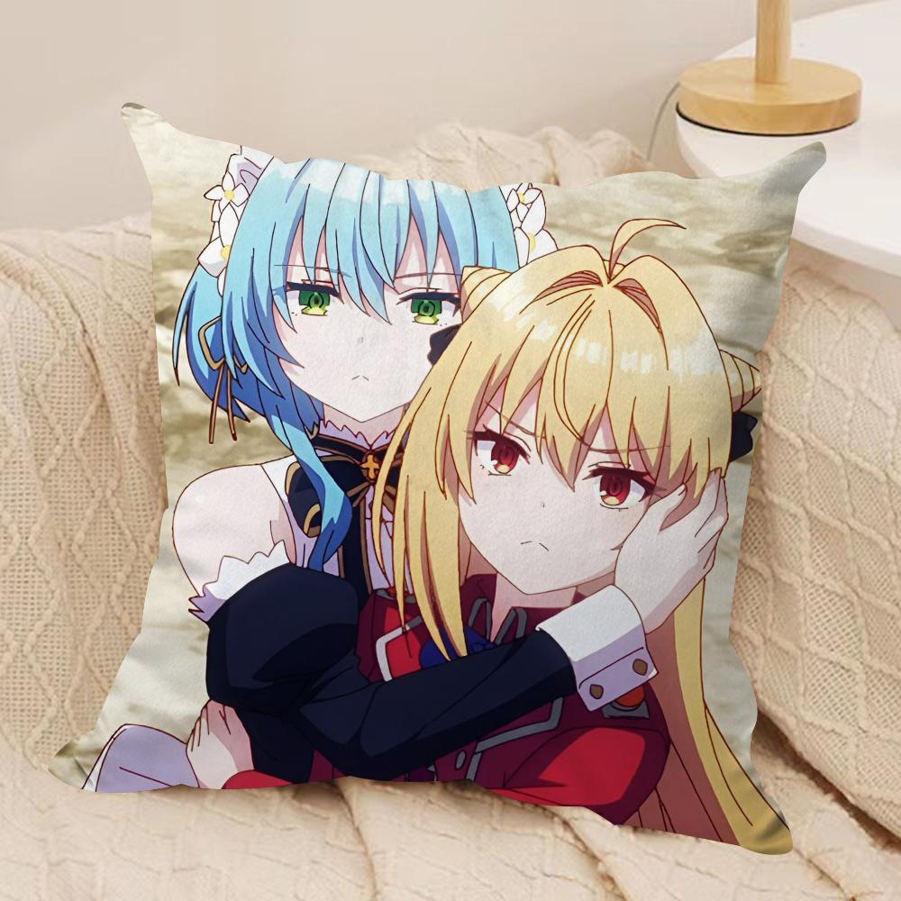 Hikikomari Kyuuketsuki no Monmon Cushion Cover Soft Plush Fabric Double-Sided Printed Sofa Cushion Cover for All Seasons Decor