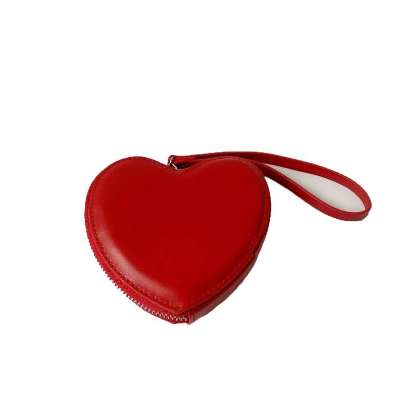 Cute Wallets For Women Fashion Wallet Card Coin PU Leather Purse With Zipper Girl Holder Lady Heart Shape Kawaii Clutch Bag