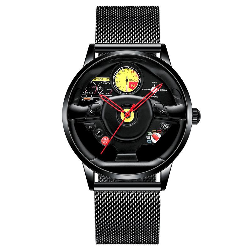 SVJ Brand Watch Cross-country Stereo Steering Wheel Waterproof Hollow Watch Forging Modified High-grade Non-mechanical Men's Watch