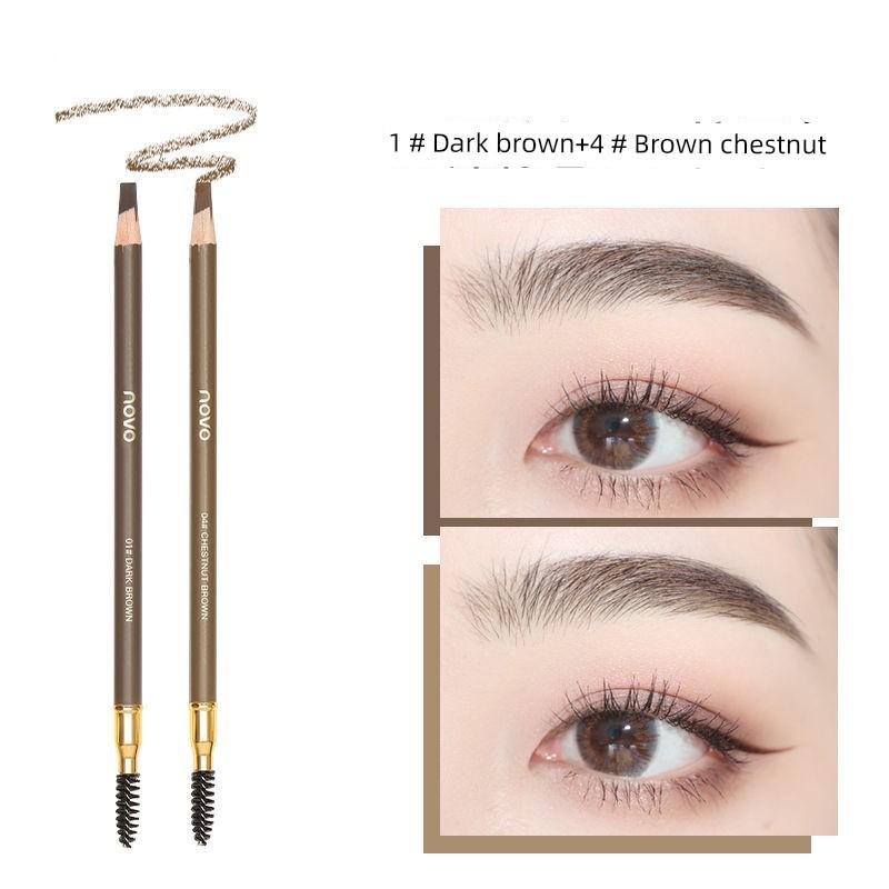 Novo Hard-Core Eyebrow Pencil for Women, Creates Natural-Looking Eyebrows with Distinct, Long-Lasting Lines, Waterproof and Sweat-Resistant,