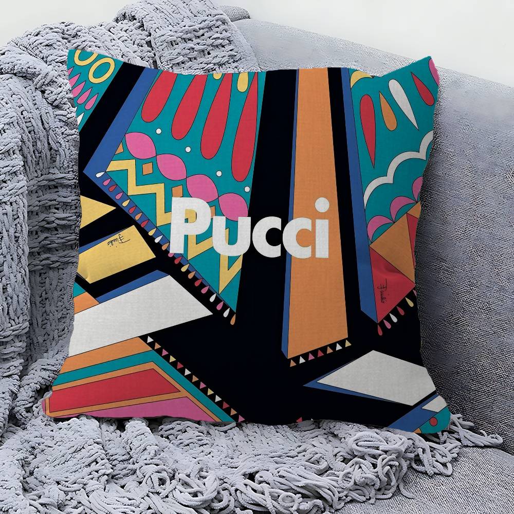 E-Emilios P-PucciS Logo 45*45cm Cushion Cover Pillow Cover Decor Pillowcase Home Pillowcase For Couch Pillow