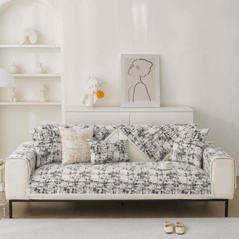 Luxury Soft Chenille Sofa Towel Univesal Anti-slip Sofa Cover for Living Room L-shaped Sectional Couch Cover, not a whole set