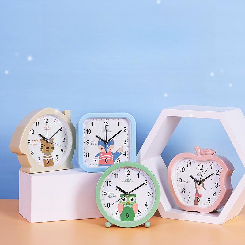 Candy color cartoon alarm clock student dormitory small alarm clock cartoon clock face bedside clock gift clock mute scan G59
