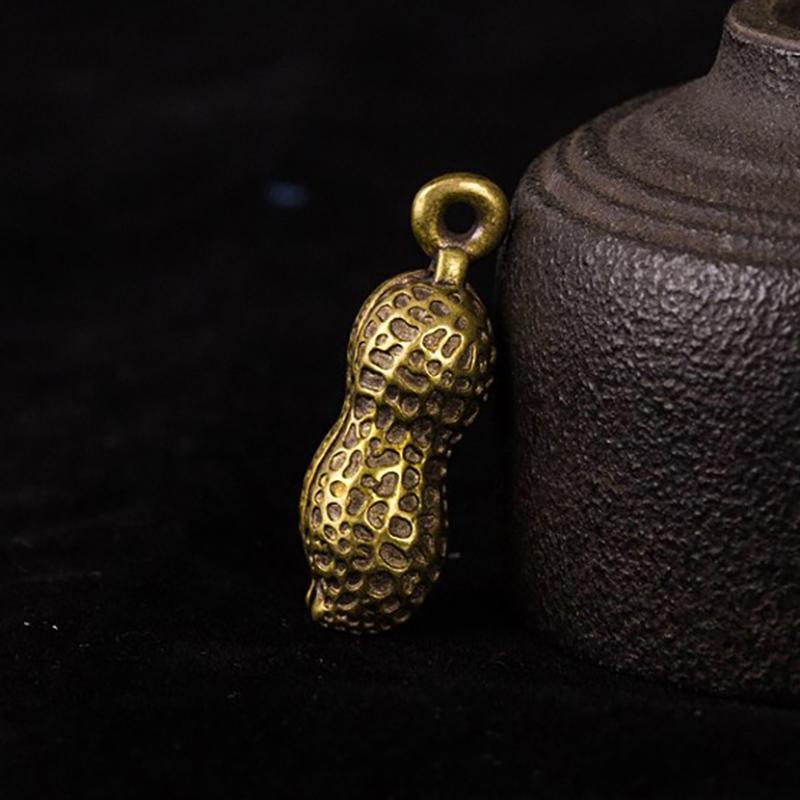 Brass Peanut Bell Ornaments Copper Figurines Feng Shui Desk Decorations Home Decors Accessories Keychains Pendants Gifts
