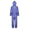 Unisex Full Body Hooded Raincoat Drawstring Hood Front Button Zipper One Piece Waterproof Jumpsuit Workwear