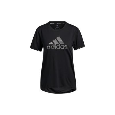 Solid Color Logo Print Pullover Short Sleeve T-Shirt Women Tops Black GQ9412