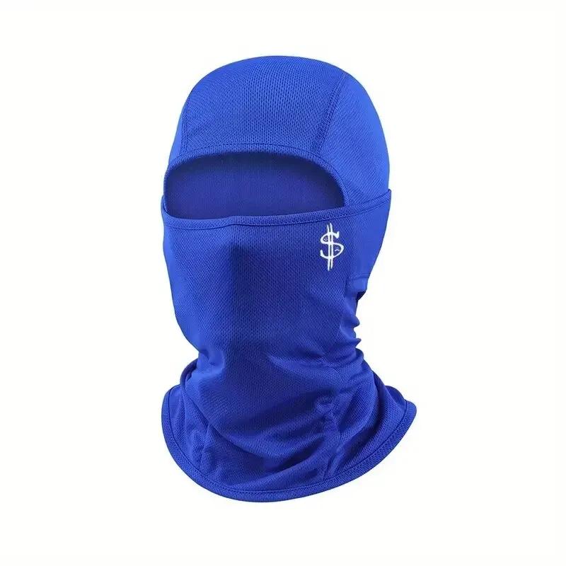 

1PC Fashion Printed Balaclava Men s Summer Breathable Cycling Mask Cool Sunscreen Headcover Full Coverage Cycling Hat королівський синій колір