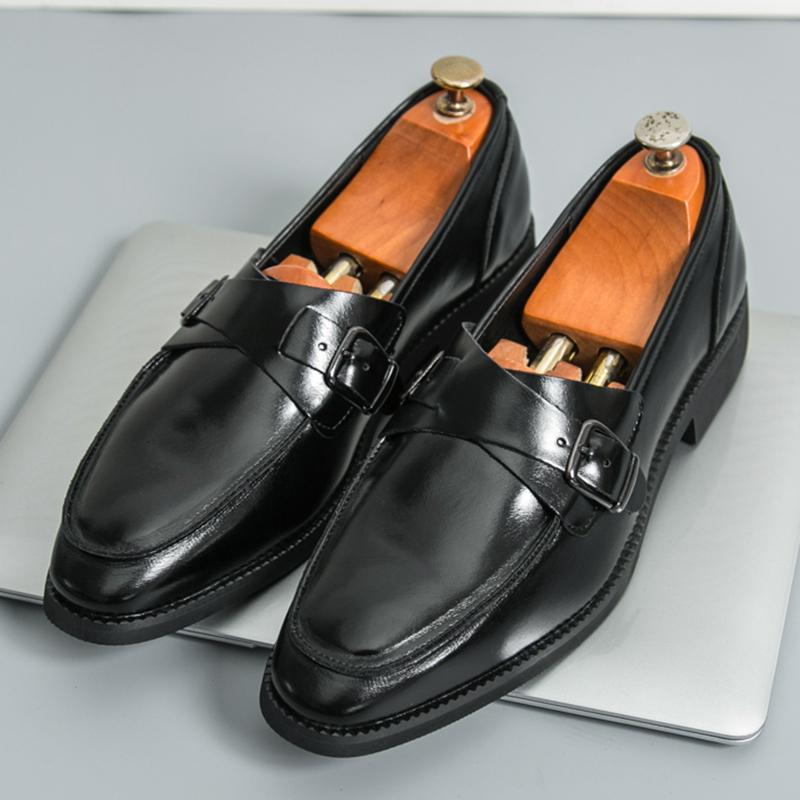 Designer Gentleman Dress Patent Leather Shoes For Male Luxury British Monk Strap Loafers Wedding Prom Footwear Zapatos Hombre