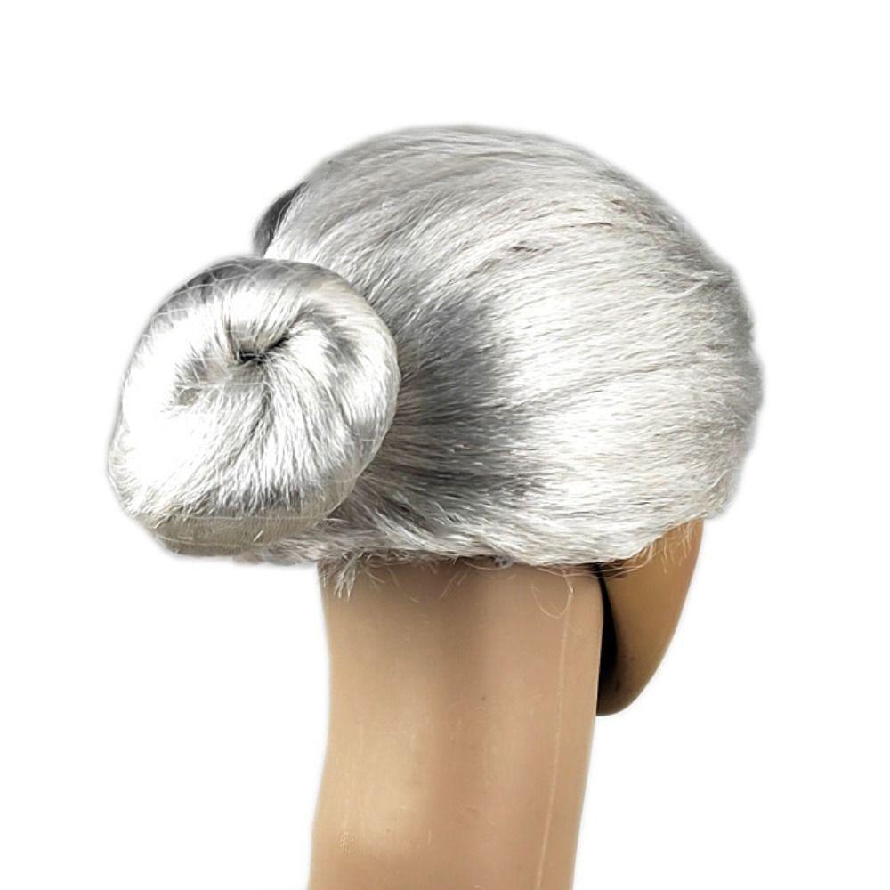 Grey Grandma Costume Wig Natural Dress Up Show Wig Old Woman Cosplay Wig  Halloween Masquerade