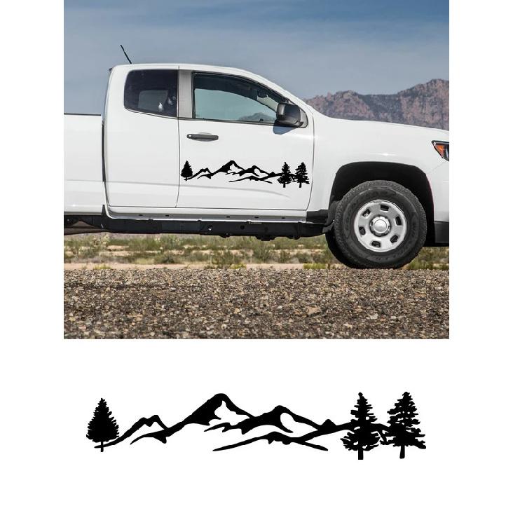 Car Sticker Waterproof Mountain Graphic Vinyl Decal For Cars SUV Truck Off-Road RVs Window Body Side Door Trunk Decoration
