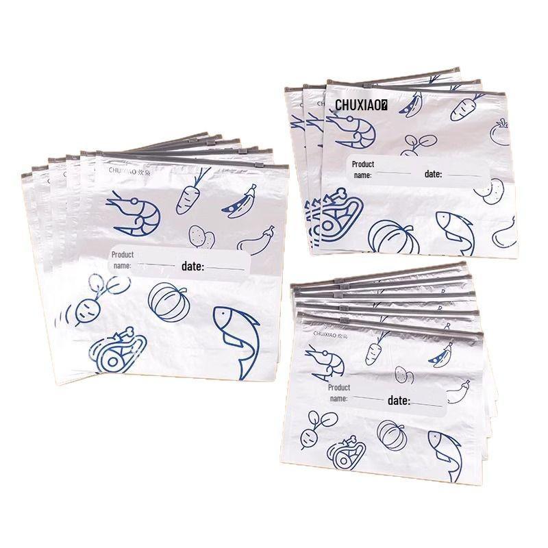 Sachet de conservation alimentaire à fermeture éclair en feuille d'aluminium pour réfrigérateur et congélateur