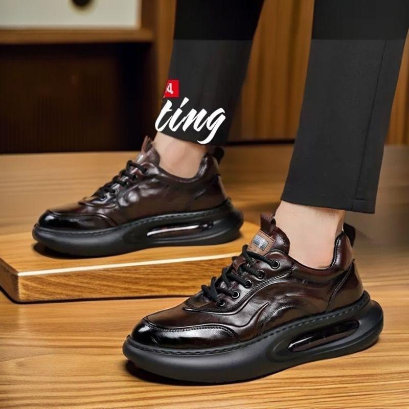 

Мужские повседневные кроссовки из натуральной кожи с увеличивающей рост толстой подошвой, поглощающей удары Default Option