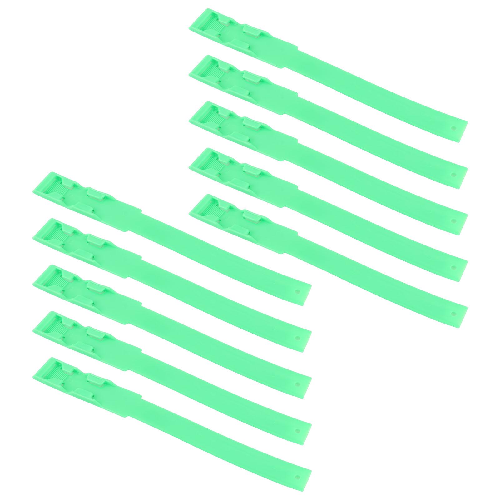 

10pcs Identification ID Collars Bands Cow Cattle Marking Ring Supplies for Farm Livestock зелёный