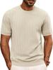 T-shirt da uomo estiva a maniche corte in maglia tinta unita casual