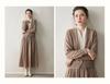 Autumn-Winter Women's V-neck Color Block Cashmere Cardigan - Elegant Two-Piece Knit Sweater
