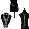 Dazzling Rhinestone Necktie Black Rhinestone Tie Clothing Decoration Long Necklace  Women