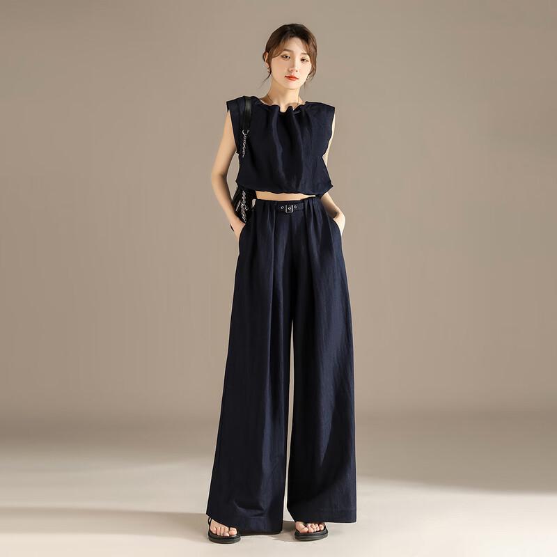 RAIN.CUN Women's Thin Ice Silk Wide-Leg Pants