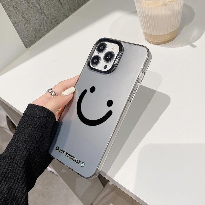 Custom Smiley Face Silver iPhone 15/14 Pro Max Protective Case