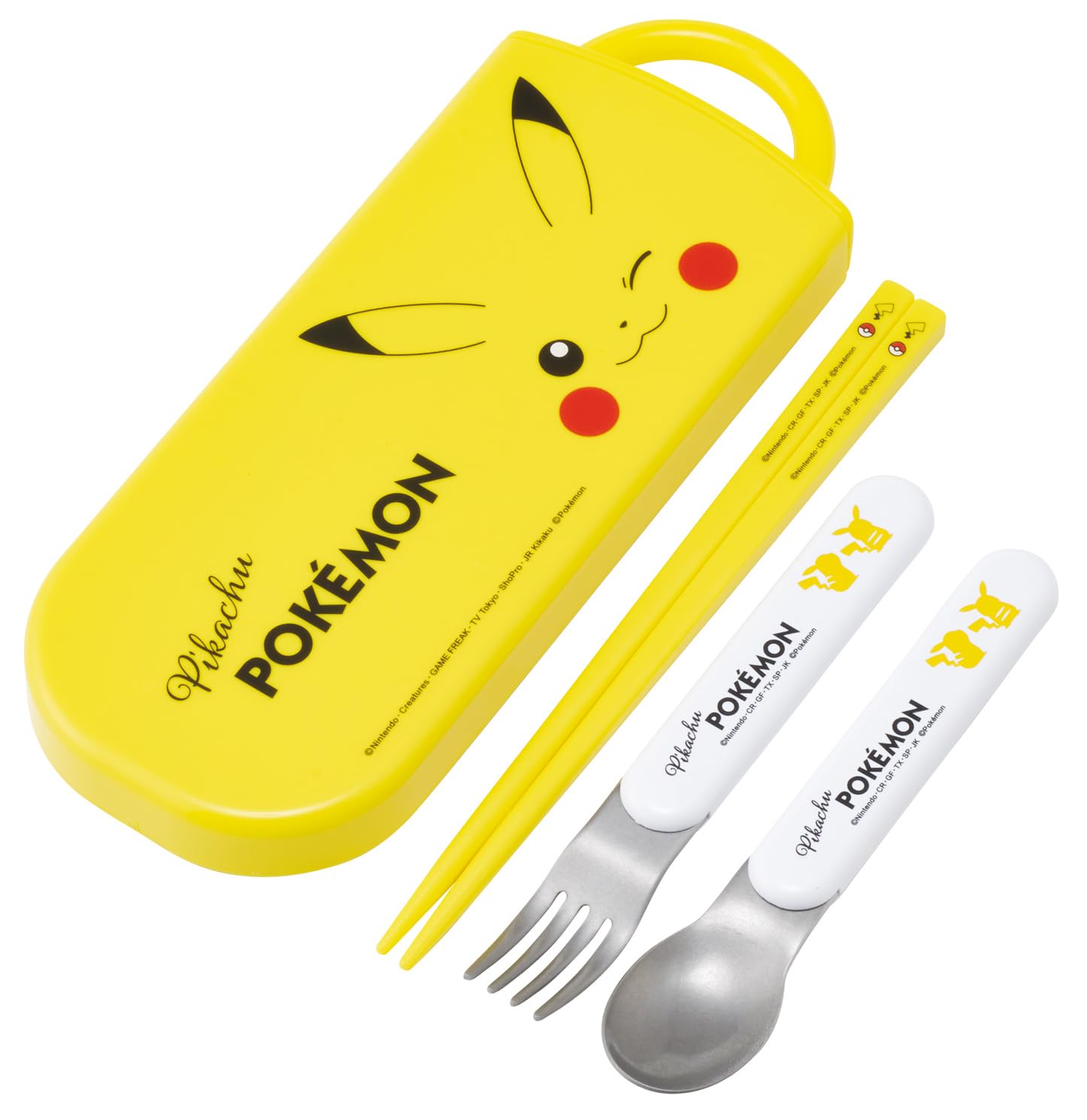 

Skater Bento Chopsticks Trio Set Pokemon Pikachu Face 25 Design for Boys and Girls Children s (Chopsticks, Spoon, Fork) 16.5cm (TACC2-A)