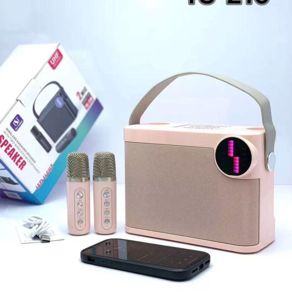 With Dual Microphone Karaoke Speaker Bluetooth 5.3 Wireless Microphone Speaker  Family Party