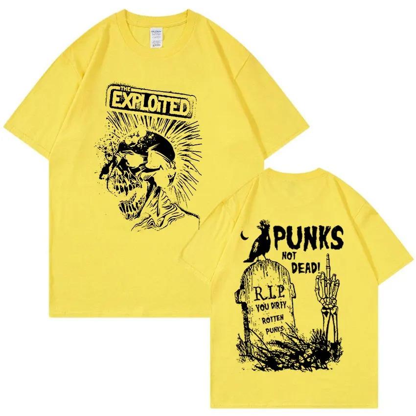 Rock Band The Exploited Retro Graphic póló Punks Not Dead Streetwear póló Unisex Unisex Hip Hop 100% pamut túlméretezett pólók Unisex