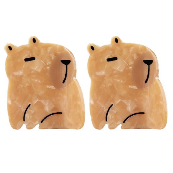 

1/2 шт., зажим для волос Capybara, нескользящий, сильная фиксация, уксусная кислота, женские, густые, тонкие, вьющиеся волосы, зажим для волос, аксессуары для волос, подарки для любителей животных 2pcs
